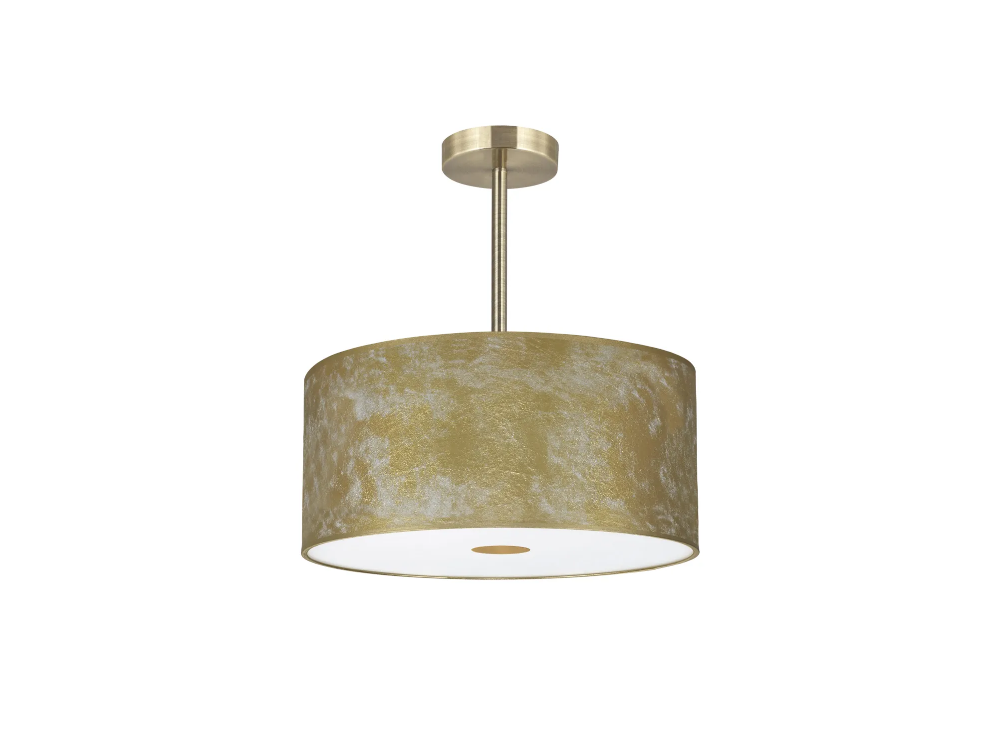 Baymont 40cm Semi Flush 3 Light Antique Brass, Gold Leaf, Frosted Diffuser DK0832  Deco Baymont AB GL